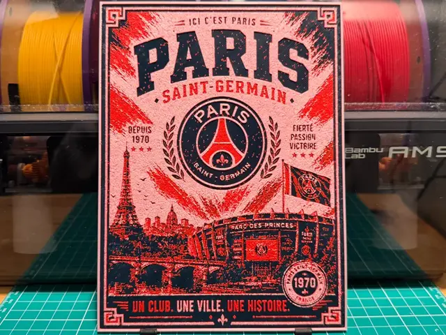 HueForge model: Paris Saint-Germain Poster HueForge by liv_3d