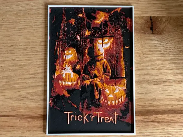 HueForge model: Trick 'R Treat (2007) Hueforge Movie Poster by NiiON