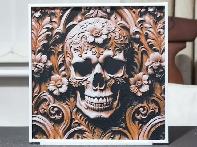 HueForge model: Wood Carving Skull - HueForge 3 Color by BoDad