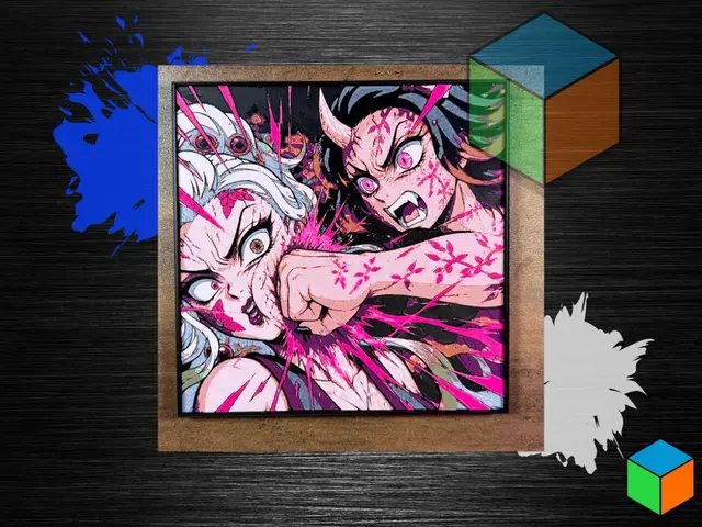 HueForge model: Nezuko vs Daki — HueForge Wall Art by 3D Prints By Vic