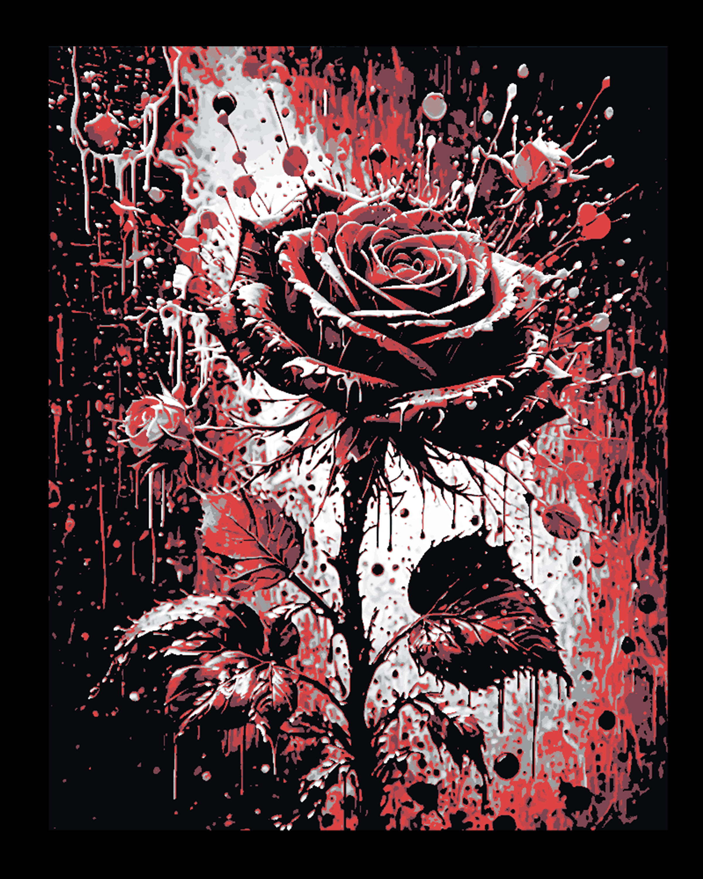 Art Piece - The Painted Rose by BooneCo3d HueForge model: Art Piece - The Painted Rose by BooneCo3d