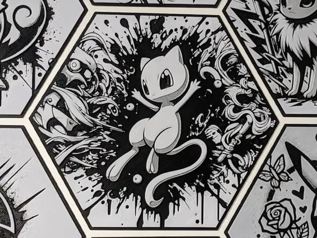 HueForge model: Pokemon Mew Hueforge Hex Hexagon by Seb3D