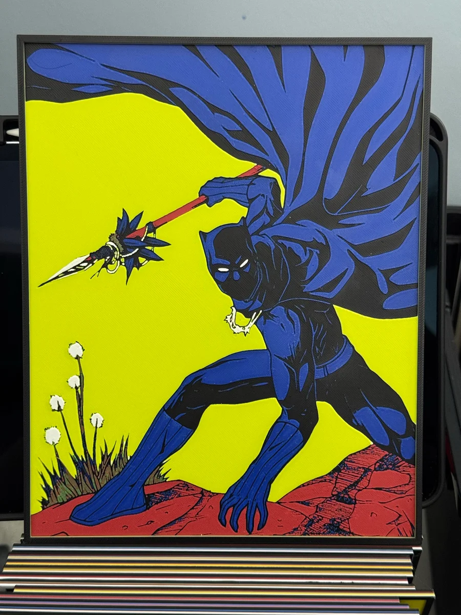 Classic Black Panther by Strata Prints HueForge model: Classic Black Panther by Strata Prints