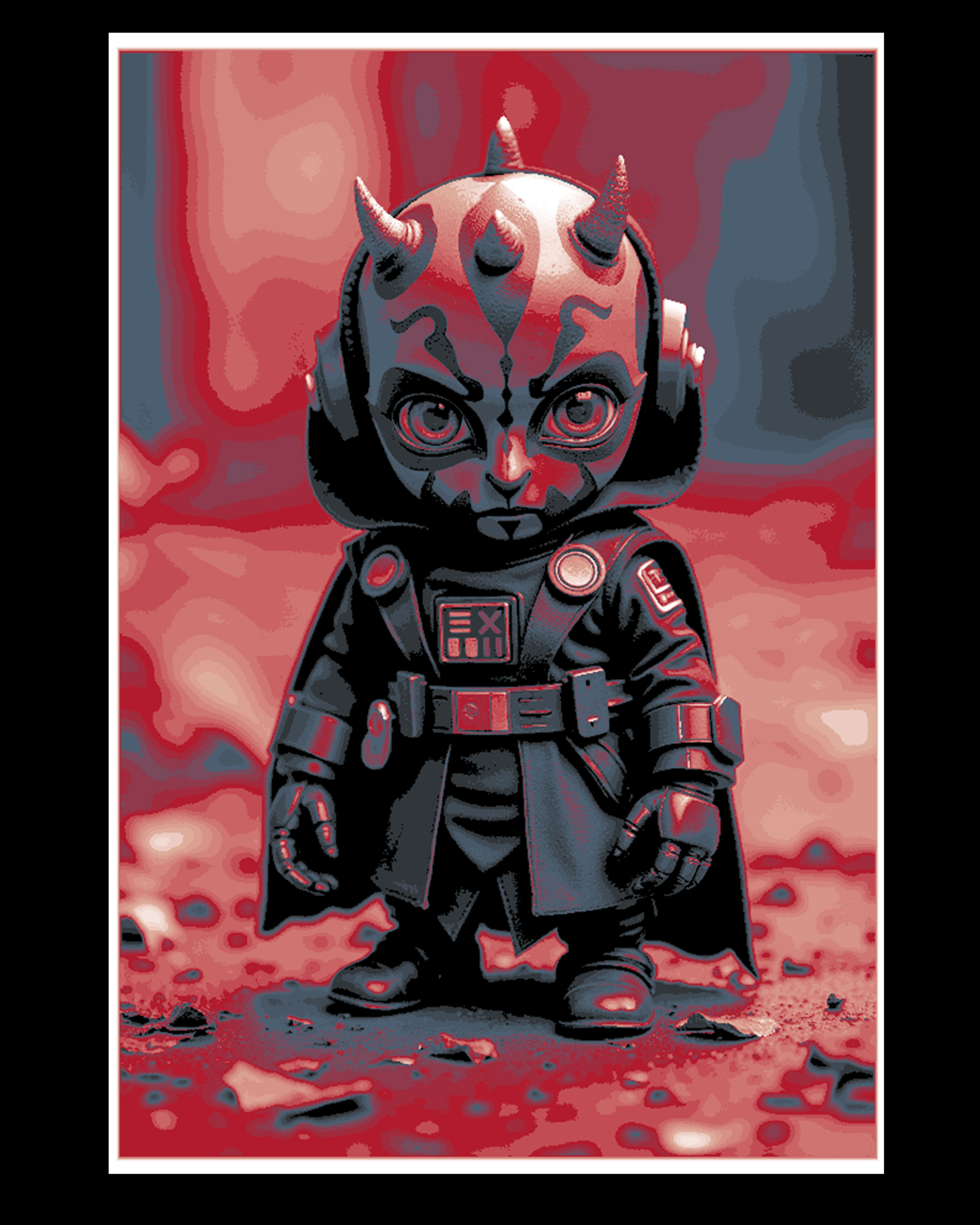 Evil little Maul - Fan Art of a Little Darth Maul from Star Wars by BooneCo3d HueForge model: Evil little Maul - Fan Art of a Little Darth Maul from Star Wars by BooneCo3d