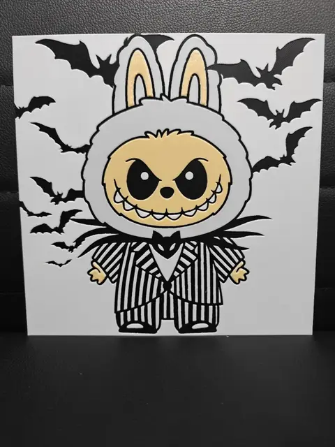 HueForge model: Labubu Jack Skellington by TheHueforgeLady