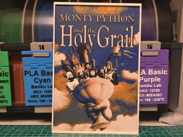HueForge model: Monty Python and the Holy Grail Poster - Hueforge by Lumpy3D