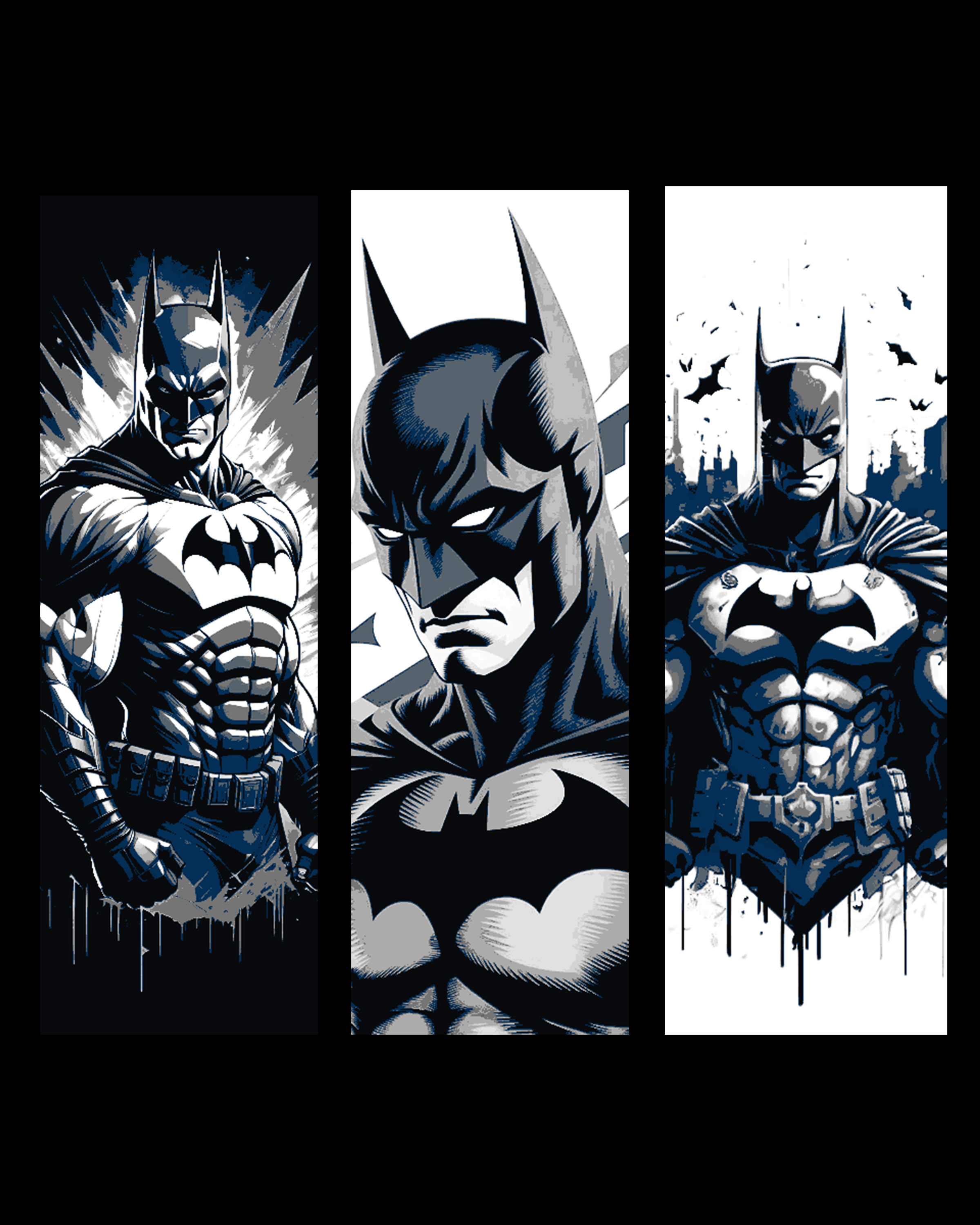 The dark knight - Batman - fanart set of 3 bookmarks by BooneCo3d HueForge model: The dark knight - Batman - fanart set of 3 bookmarks by BooneCo3d