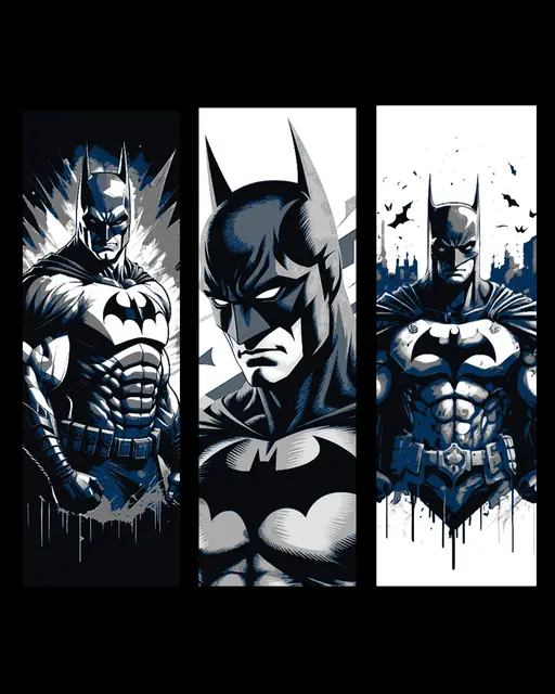 The dark knight - Batman - fanart set of 3 bookmarks