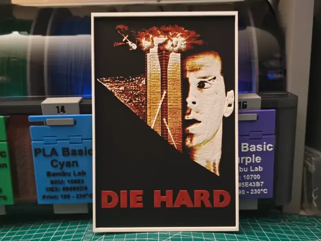 HueForge model: Die Hard Movie Poster - Hueforge Art by Lumpy3D