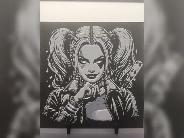 Harley Quinn Monochrome HueForge Print