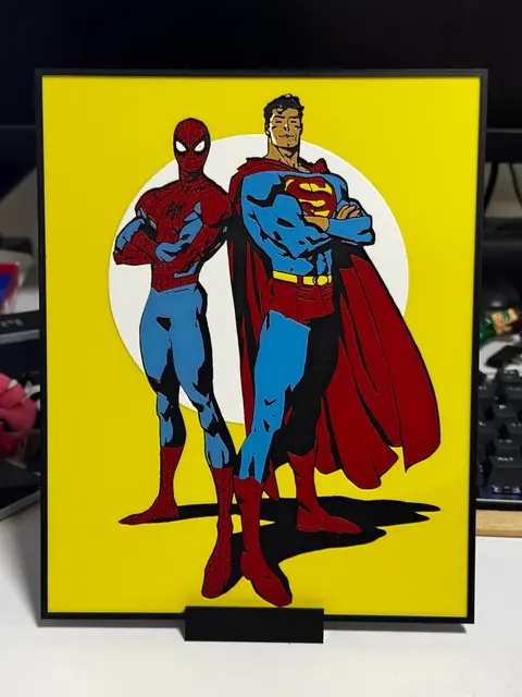 HueForge model: Superman x Spider-Man by Strata Prints