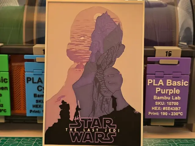 HueForge model: Star Wars: The Last Jedi Poster - Hueforge Art by Lumpy3D