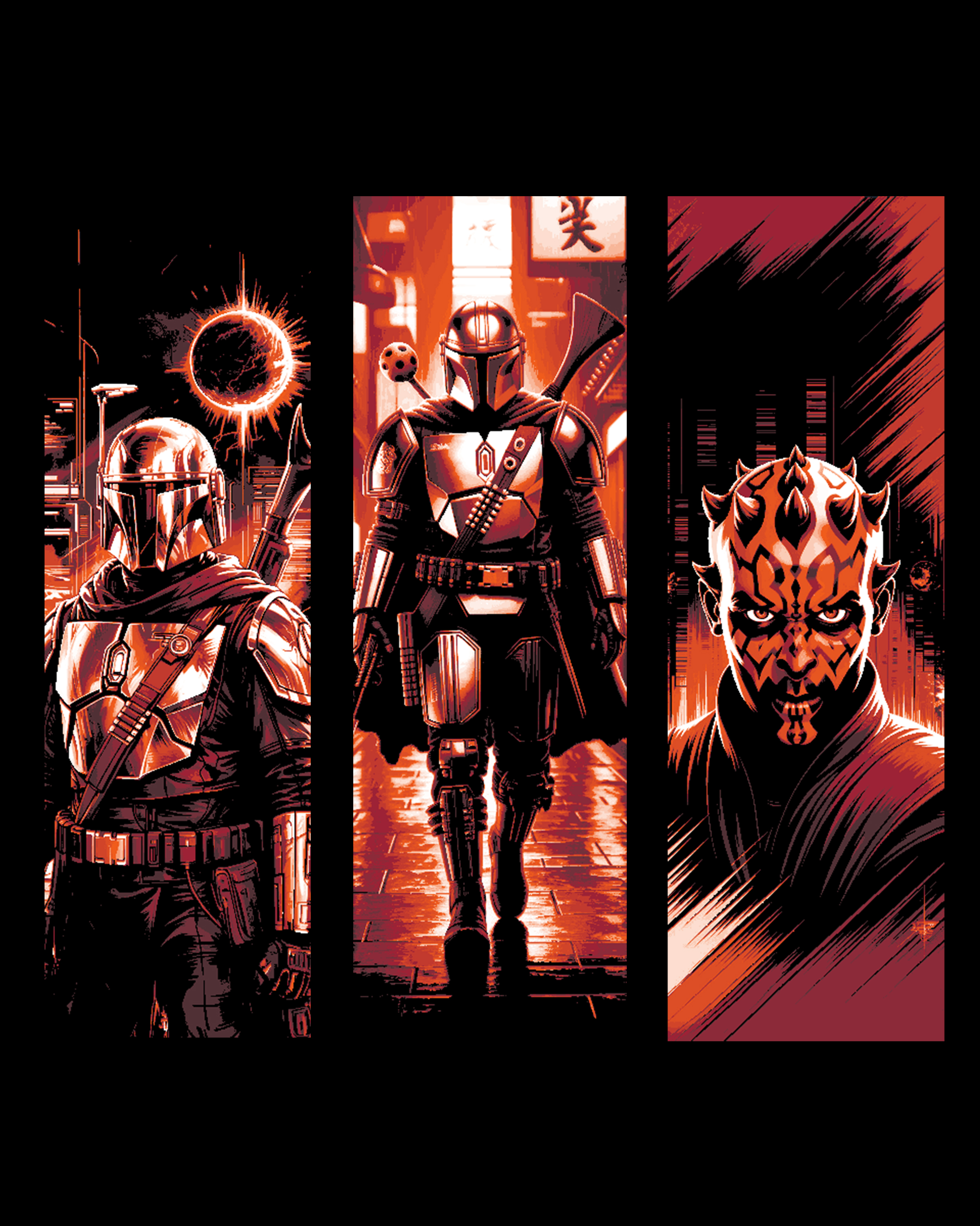 Fanart Star Wars Bookmarks - Darth Maul, Boba Fett and the Mandalorian by BooneCo3d HueForge model: Fanart Star Wars Bookmarks - Darth Maul, Boba Fett and the Mandalorian by BooneCo3d