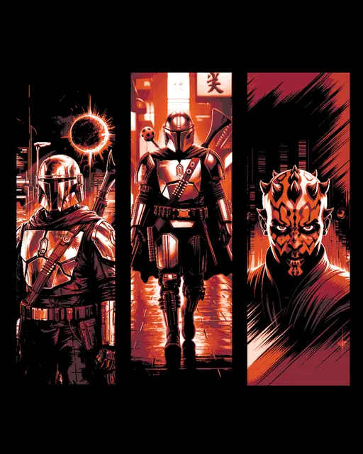HueForge model: Fanart Star Wars Bookmarks - Darth Maul, Boba Fett and the Mandalorian by BooneCo3d