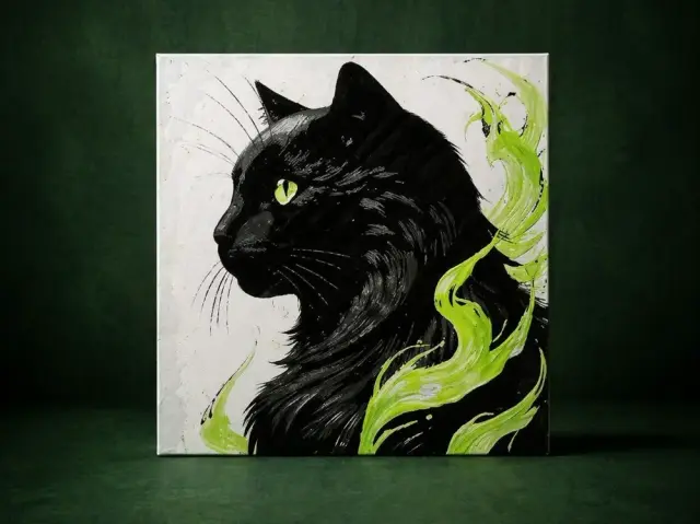 HueForge model: Hueforge Black cat with green eyes by Aleksandr