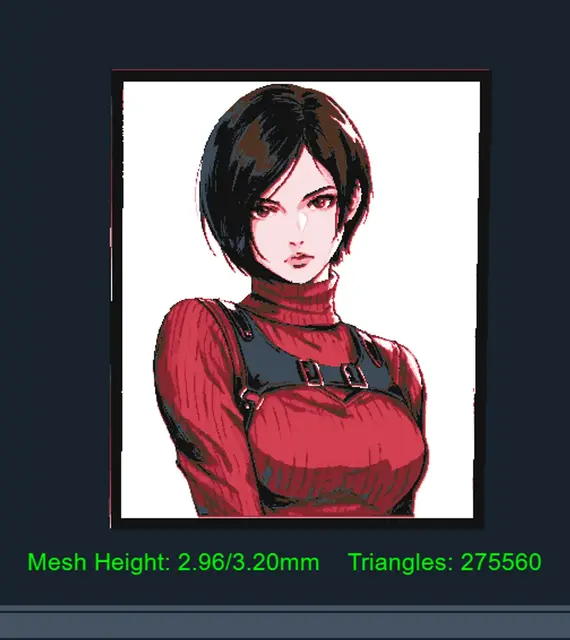 HueForge model: Ada Wong Mini by Strata Prints