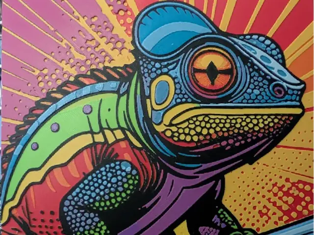 HueForge model: Chameleon Pop Art by Sheesha1584