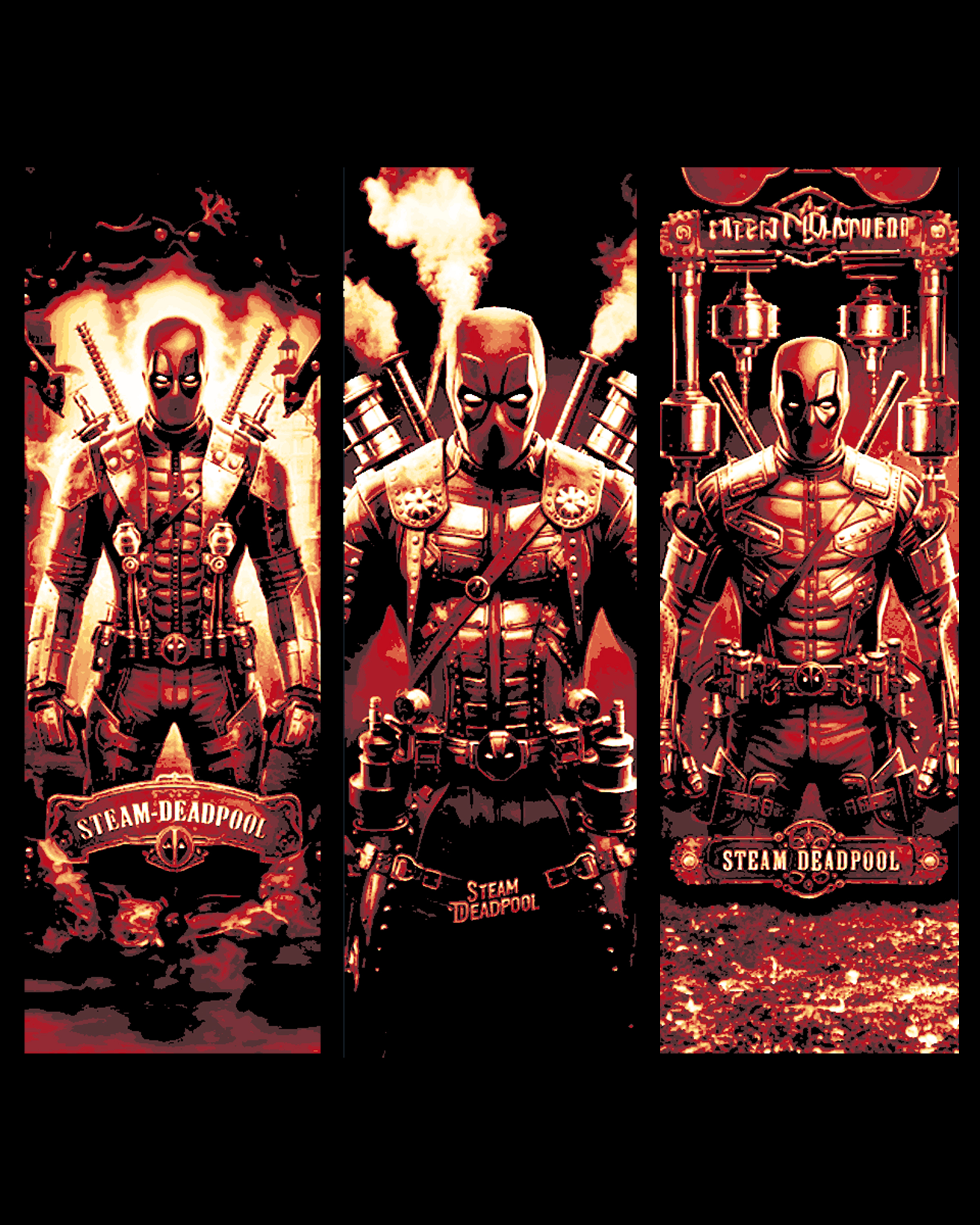 The world isn't ready for Steampunk Deadpool! - Set of bookmarks by BooneCo3d HueForge model: The world isn't ready for Steampunk Deadpool! - Set of bookmarks by BooneCo3d