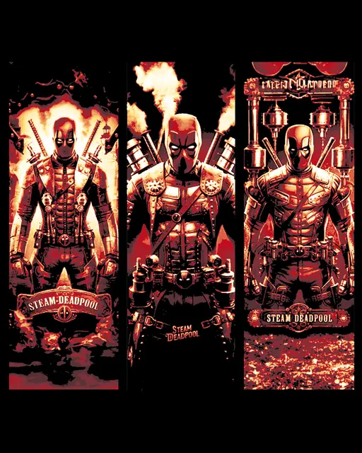 The world isn't ready for Steampunk Deadpool! - Set of bookmarks