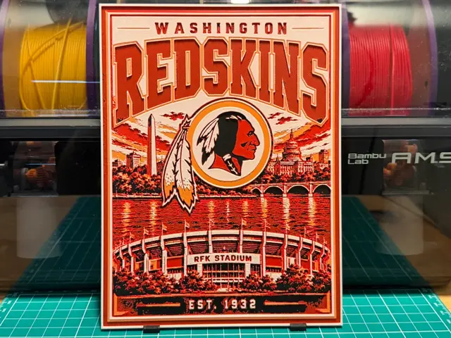 HueForge model: Redskins Retro Poster by liv_3d
