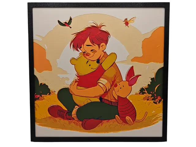 HueForge model: A Boy and His Friends (Winnie the Pooh) by BusyKikiBee