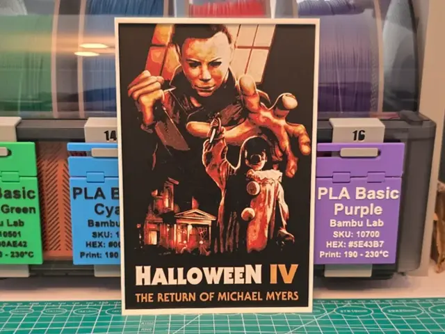 HueForge model: Halloween 4: The Return of Michael Myers Poster by Lumpy3D