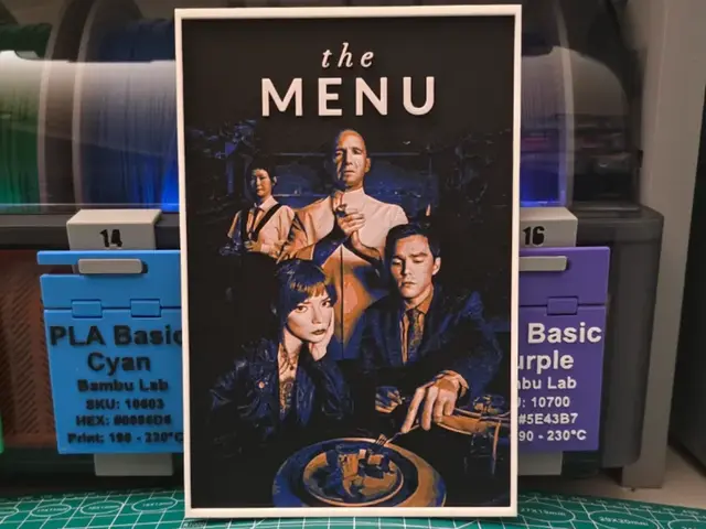 HueForge model: The Menu Movie Poster - Hueforge Art by Lumpy3D