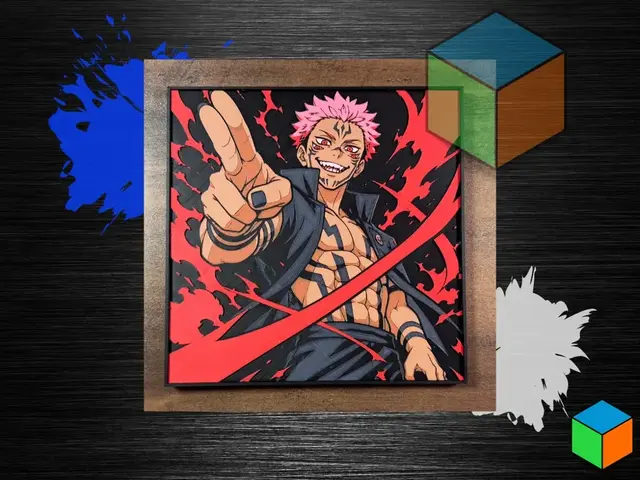HueForge model: Sukuna — HueForge Wall Art | Jujutsu Kaisen by 3D Prints By Vic