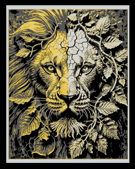 HueForge model: Two Shades of a Lion - Carved Relief Design - Wall art Hueforge by BooneCo3d
