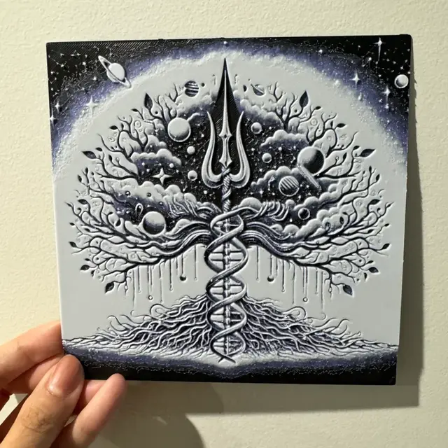 HueForge model: Shiva's Trident and Tree of Life - HueForge Print by cyanidesugar