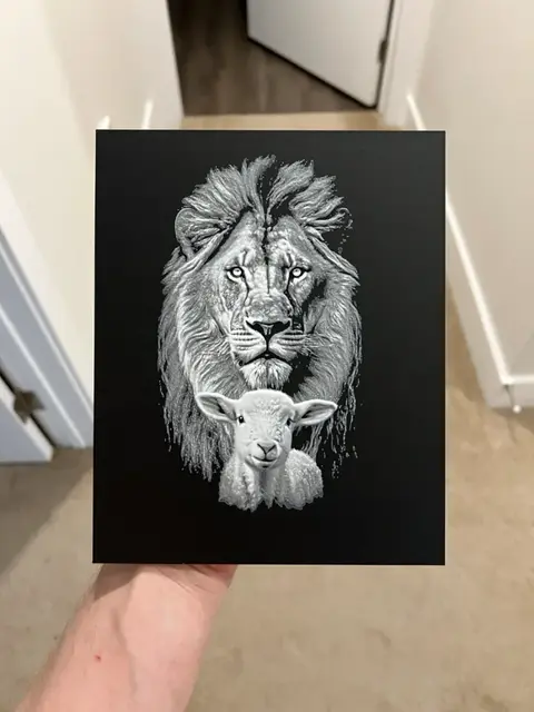 HueForge model: Lion and Lamb Wall Art by RP47 Designs