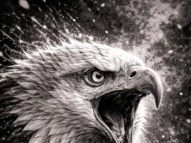 HueForge model: Fierce Eagle – Black and White Animal Series by Hueforge Maker