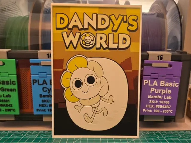 HueForge model: Dandy's World (Roblox) Game poster - Hueforge Art by Lumpy3D