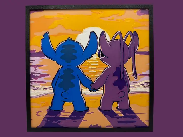 HueForge model: Stitch and Angel - Sunset Watching by Canadian Gamer
