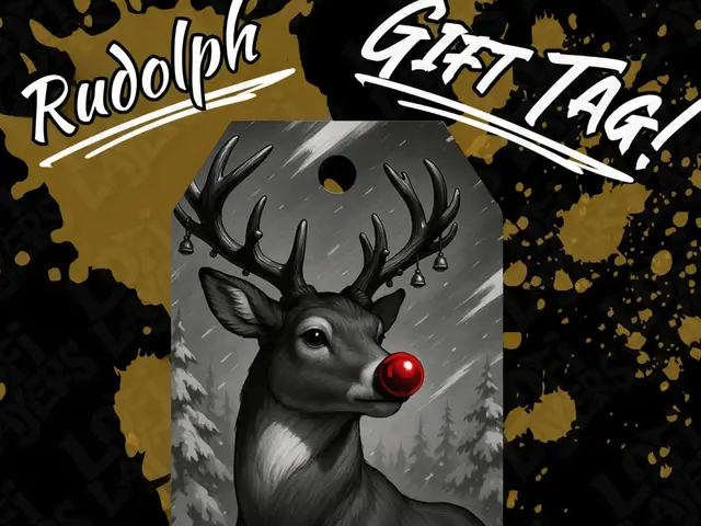 HueForge model: Rudolph the Red-Nosed Reindeer Gift Tag Hueforge by LoFi Layers