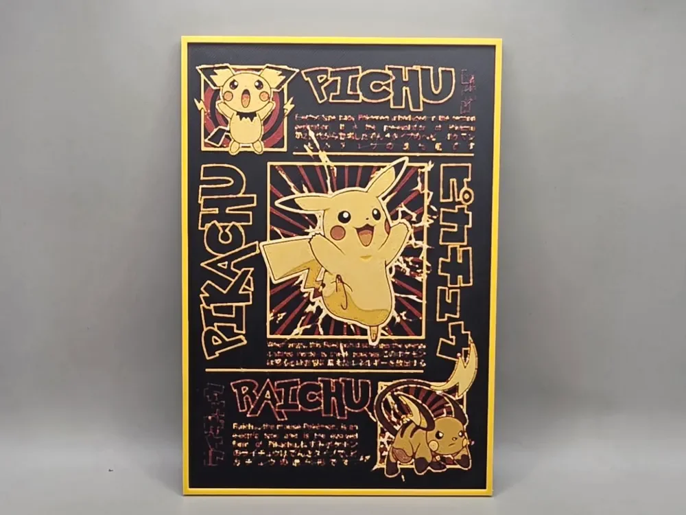 Pikachu Evolution - HueForge by keko HueForge model: Pikachu Evolution - HueForge by keko