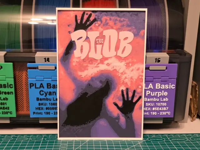 HueForge model: The Blob Movie Poster - Hueforge Art by Lumpy3D