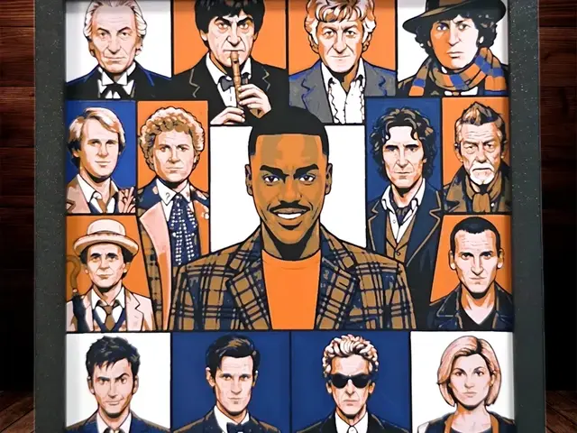 HueForge model: Dr Who(s) Collage (15 Drs.) Collage 200x200 by Side Quest Hues