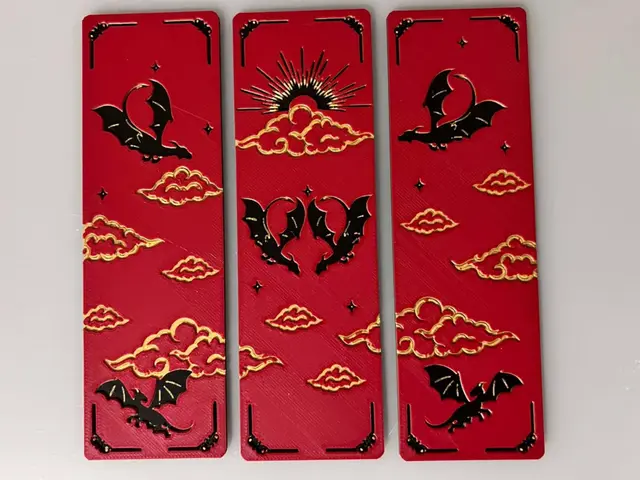 HueForge model: Dragons in the Clouds - Bookmark Set by 3djd