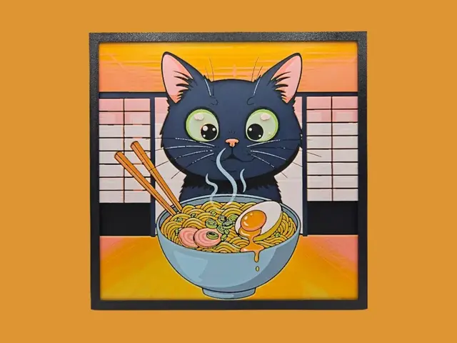 HueForge model: Ramen Kitty by BusyKikiBee