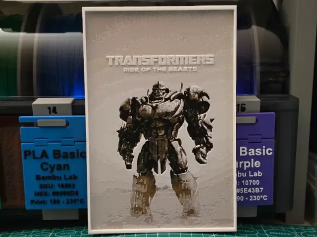 HueForge model: Transformers: Rise of the Beasts Poster - Hueforge by Lumpy3D