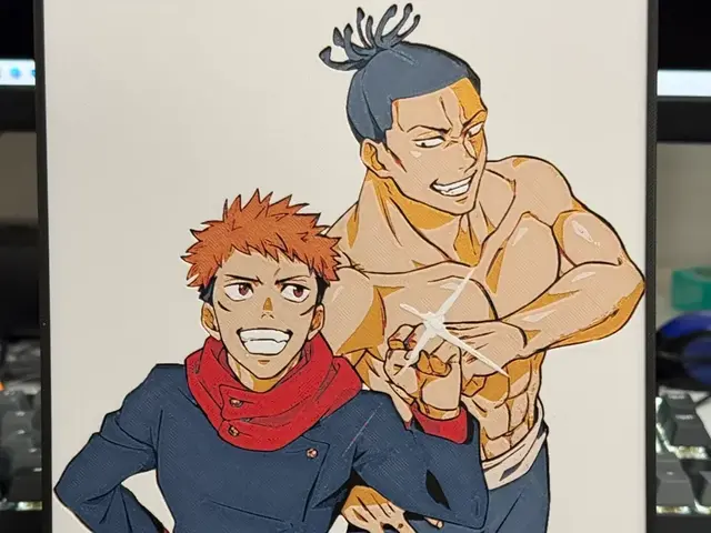 HueForge model: Jujutsu Kaisen - Yuji and Todo bros - Hueforge by Strata Prints