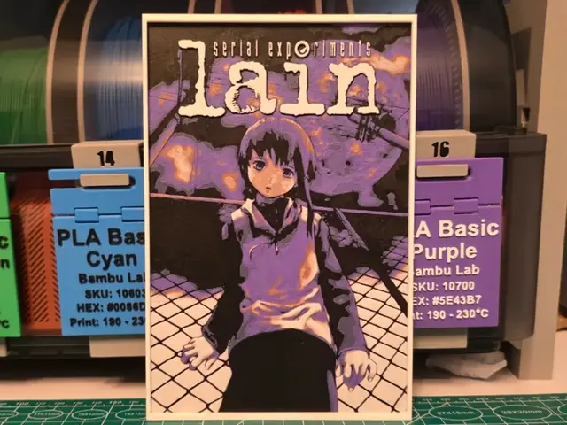 HueForge model: Serial Experiments Lain Poster - Hueforge Art by Lumpy3D