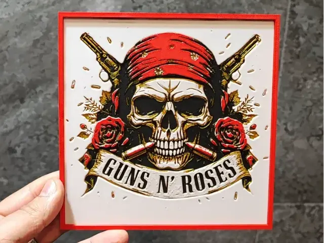 HueForge model: Guns & Roses by Garuda3D