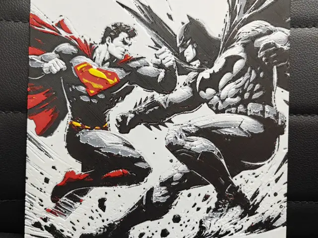 HueForge model: Batman vs Superman by TheHueforgeLady