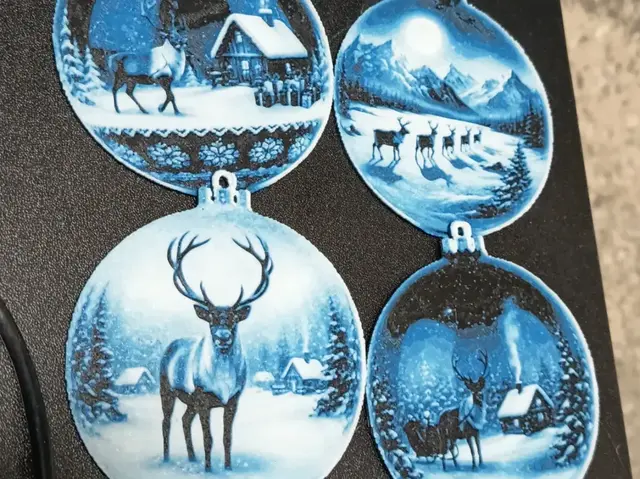 HueForge model: Christmas ornament hueforge 4pcs by 3DNesy