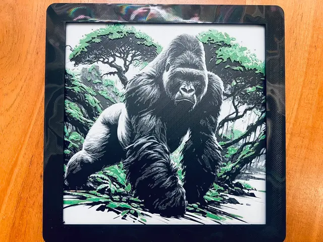 HueForge model: Gorilla in the Jungle by JustBe 3D Printing