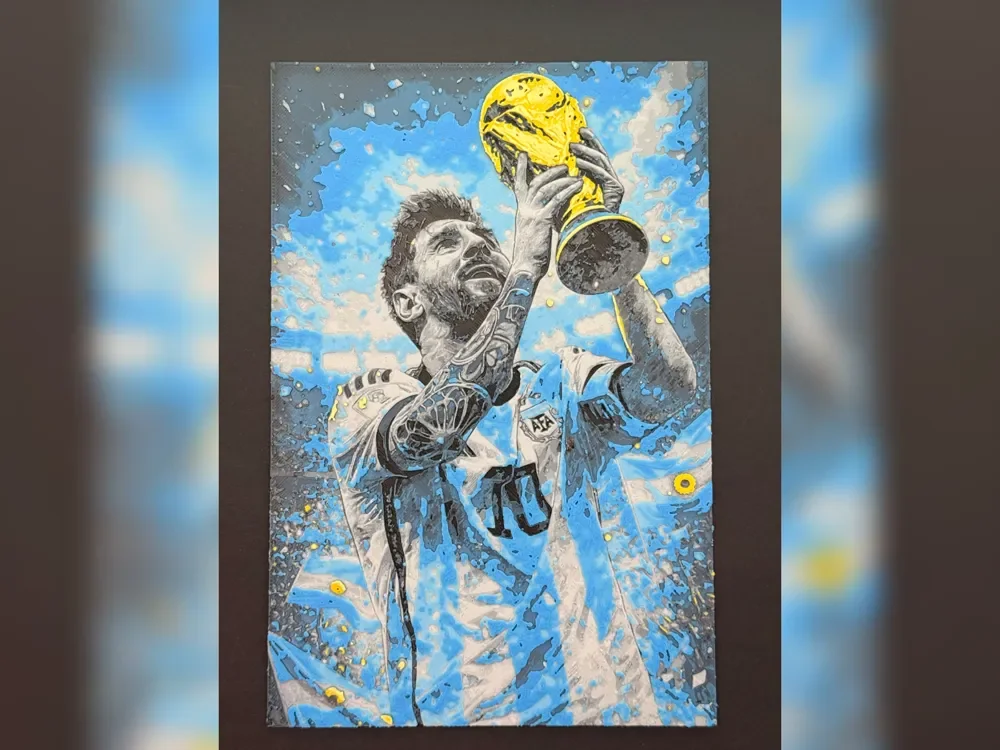 Messi World Cup Glory Hueforge Print by Thadius HueForge model: Messi World Cup Glory Hueforge Print by Thadius