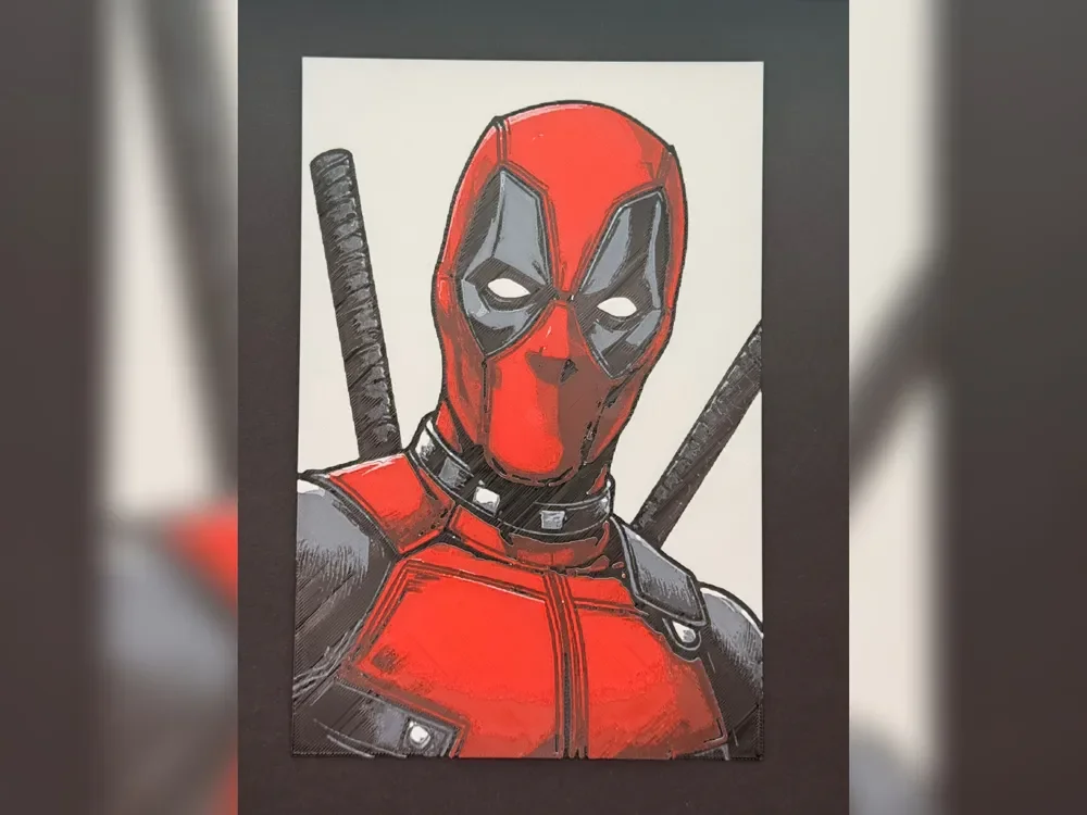 Deadpool Portrait HueForge Print by Thadius HueForge model: Deadpool Portrait HueForge Print by Thadius