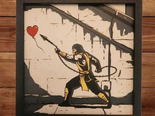 HueForge model: "There is No Hope" Banksy/retro games inspired set by Side Quest Hues